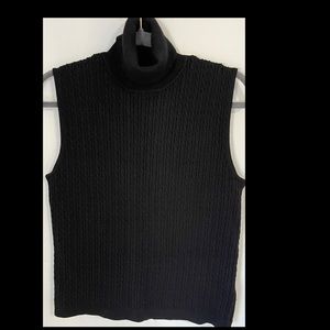 Ralph Lauren cotton blend turtle neck sleeveless sweater.